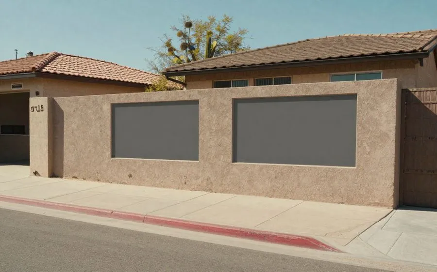 A low front wall meeting a taller side-yard wall on a Glendale street