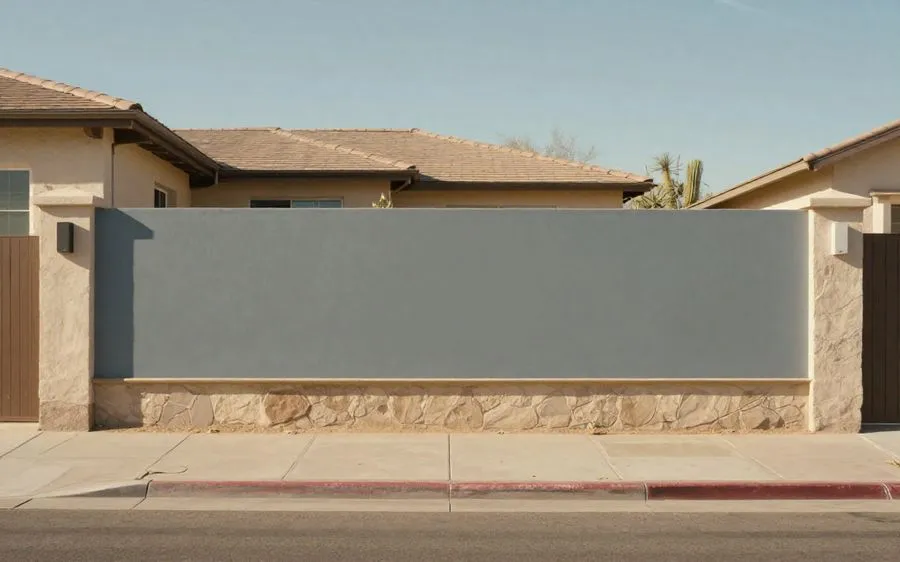 A low front-yard block wall in a Phoenix street, well below waist height