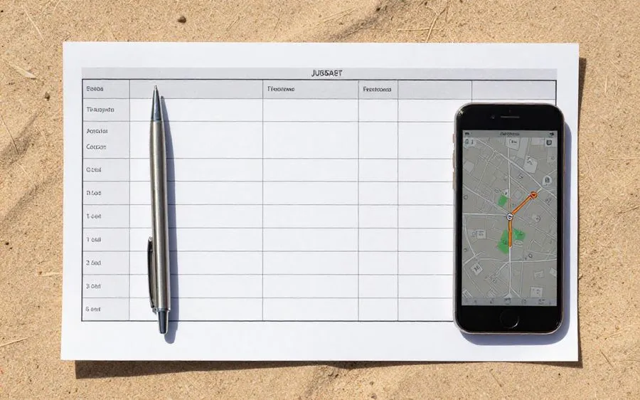 A printed jurisdiction table with a pen resting on one row and a parcel map on a phone beside it